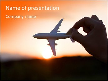 Fly By Plane PowerPoint Template