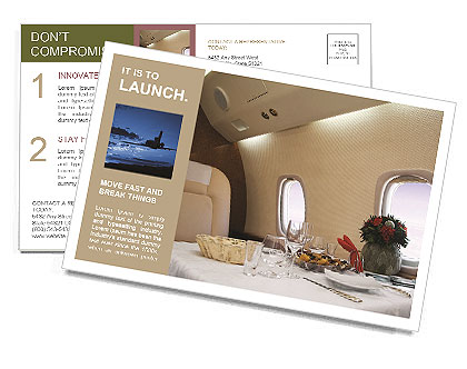 Business Class Travel Postcard Template