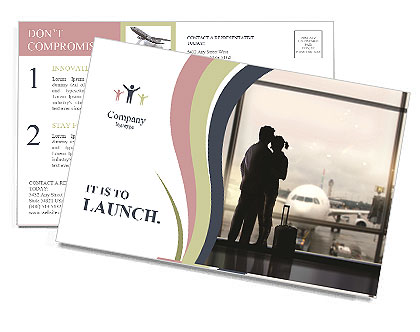 Airport Farewell Postcard Template
