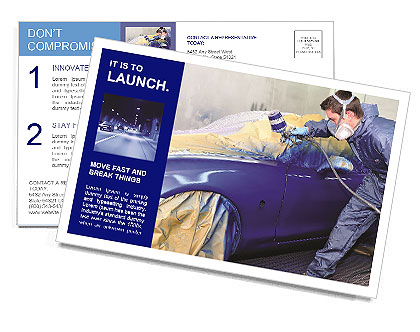 Paint Car Postcard Template