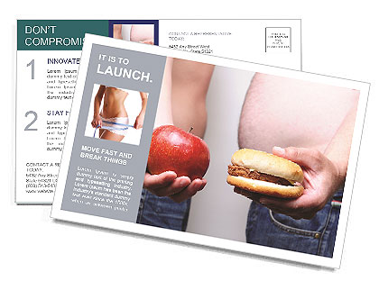Apple Vs Burger Postcard Template
