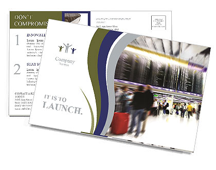 Crowd At Airport Postcard Template
