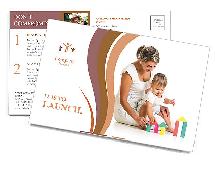 Mother And Baby Postcard Template