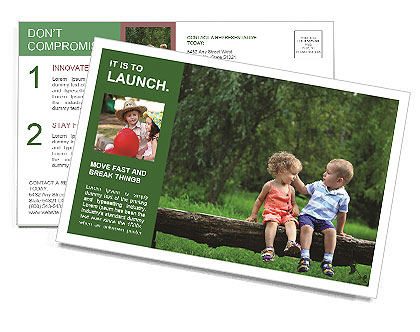 Kids Outdoors Postcard Template