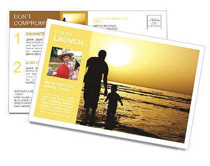 Father With Son Postcard Template