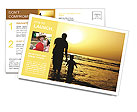Father With Son Postcard Template