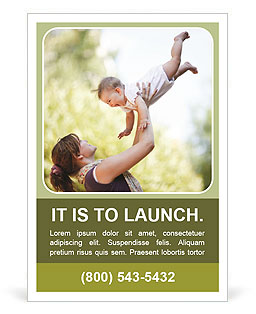 Mother Plays With Baby Ad Template