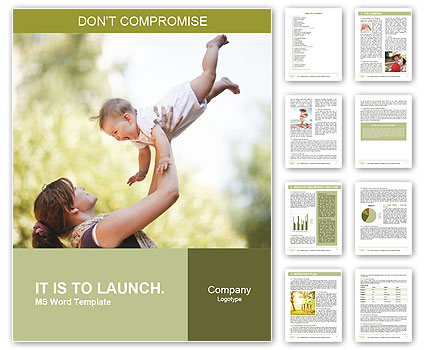 Mother Plays With Baby Word Template