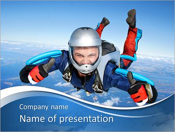 Jump With Parachute PowerPoint Template