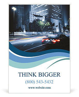 The light trails on the modern building background in shanghai china. Ad Template