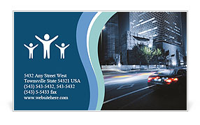 The light trails on the modern building background in shanghai china. Business Card Template