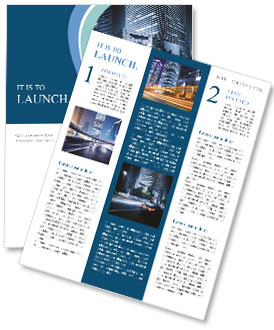 The light trails on the modern building background in shanghai china. Newsletter Template