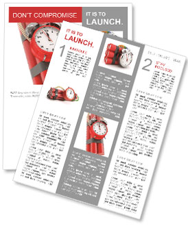 Countdown. Time bomb with alarm clock detonator. Dynamit. 3d Newsletter Template