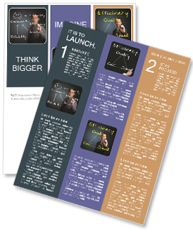 Business man writing concept of quality, efficiency, service and reliability make happy customer Newsletter Template