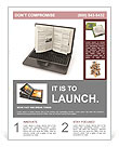 E-learning. Laptop screen as book on white background. 3d Flyer Template
