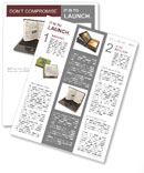 E-learning. Laptop screen as book on white background. 3d Newsletter Template