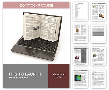 E-learning. Laptop screen as book on white background. 3d Word Template