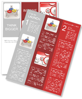 3d people - man, person with gear mechanism. Newsletter Template