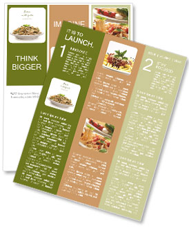 Pasta with pesto sauce, fresh basil and nuts on white plate Newsletter Template