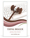 Justice Gavel and keyboard on a white background Ad Template