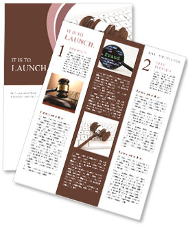 Justice Gavel and keyboard on a white background Newsletter Template