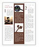 Justice Gavel and keyboard on a white background Newsletter Template