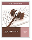 Justice Gavel and keyboard on a white background Word Template