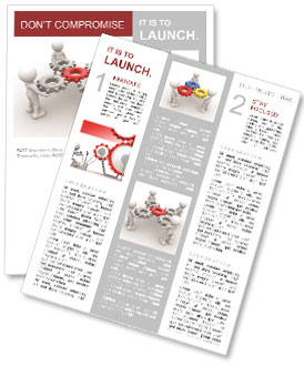 3d people - man, person with gear mechanism. Newsletter Template