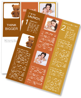 Brown Teddy Bear Newsletter Template