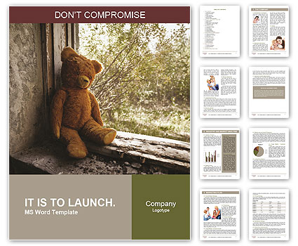Lonely Teddy Bear Word Template