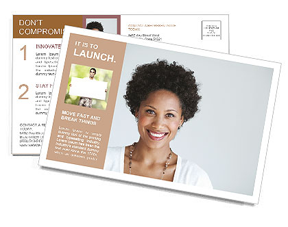 Womanâ€™s Profile Photo Postcard Template