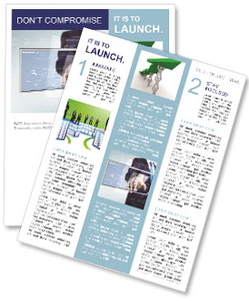 Businessman Uses Touch Screen Newsletter Template