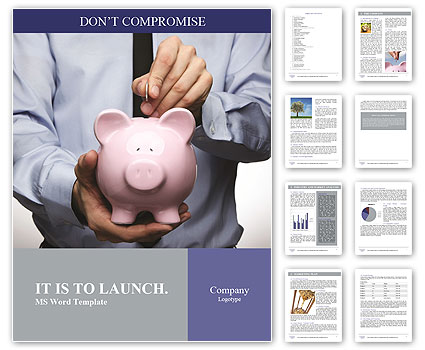 Pink Pig Bank Word Template