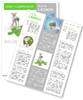 Green Colored Puzzle Newsletter Template