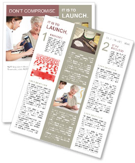 Old Woman Checks Blood Pressure Newsletter Template