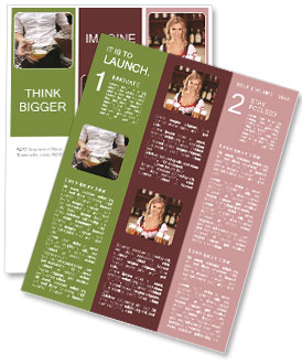 Pitcher Pouring: A Beer Waitress Or Bar Maid Serving Draught Beer Newsletter Template