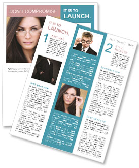 Smart Young Woman In Eyeglasses: A Portrait On A Vibrant Yellow Background Newsletter Template