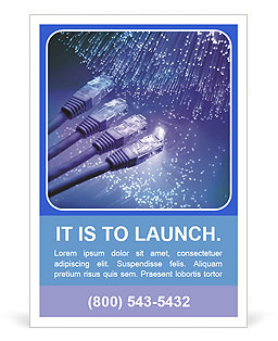 Vibrant Fiber Optics: A Background Adorned With Numerous Light Points Ad Template