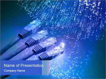 Vibrant Fiber Optics: A Background Adorned With Numerous Light Points PowerPoint Template