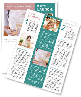 Woman Preparing Freshly Squeezed Juice In Her Kitchen Portrait Newsletter Template