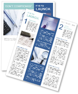 A magnifying glass sitting on top of papers Newsletter Template