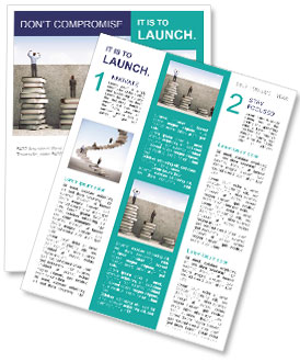 3D Illustration Of Business Executives Stacked On Pile Of Books Newsletter Template