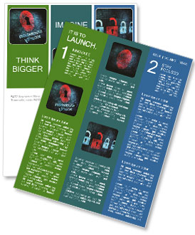 3D Render Of Digital Screen Security With Fingerprint Authentication Newsletter Template