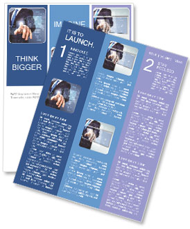 A man in a business suit pushing a button on a touch screen Newsletter Template
