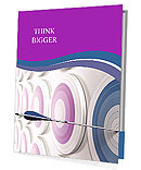 Strategic Marketing Concept: One Arrow Hits The Target Among Many, Creating Competitive Advantage - Horizontal Image Fading From Blue To Presentation Folder