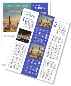 Twilight View Of An Oil Refinery Newsletter Template