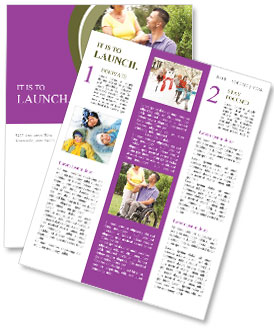 Mother Accompanies Young Disabled Man In Wheelchair Newsletter Template