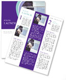 Blue-Suited Businessman Utilizing Digital Virtual Screen For Work Newsletter Template