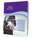 Blue-Suited Businessman Utilizing Digital Virtual Screen For Work Presentation Folder