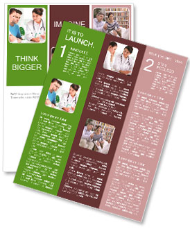 Female Doctor Providing Medical Advice To A Young Couple At Her Clinic Newsletter Template